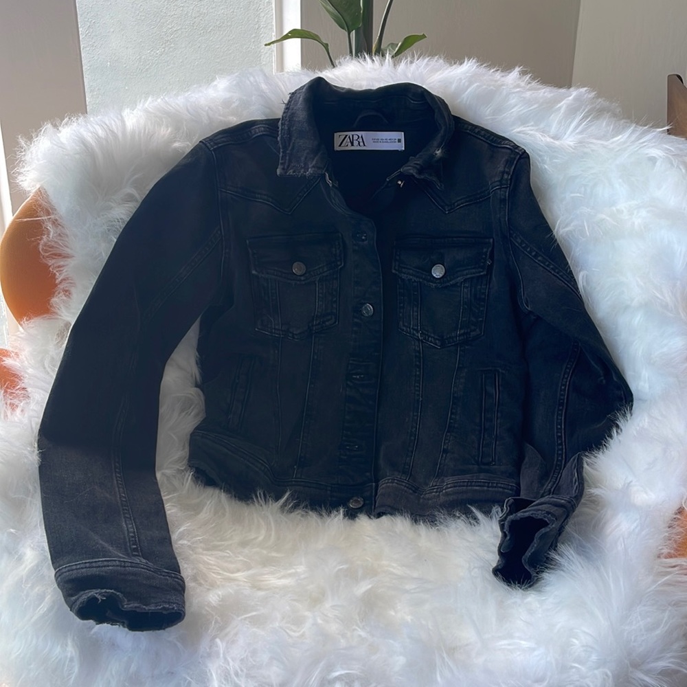Zara black denim jacket